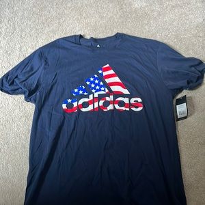 Men Adidas Logo USA T Shirt Large